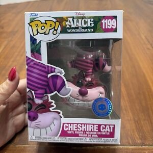 EXCLUSIVE Cheshire Cat Disney Funko Pop #1199 Alice in Wonderland Movies Cartoon